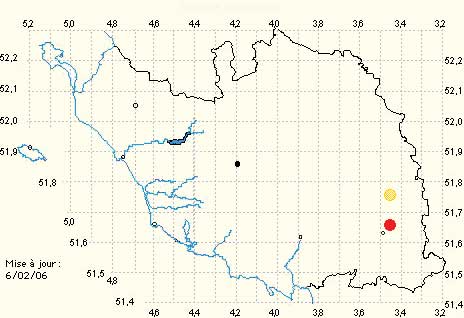 Orchidées. SFO de Poitou-Charentes et Vendée. Cartographie Vendée. Fiche cartographique Vendée. Neottia nidus-avis.