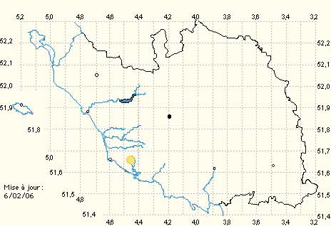 Orchidées. SFO de Poitou-Charentes et Vendée. Cartographie Vendée. Fiche cartographique Vendée. Serapias cordigera.
