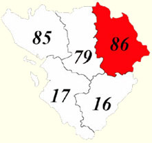 Cartographie des Orchidées de Poitou-Charentes et Vendée - Fiche cartographique pour la Vienne d'Epipacis atrorubens. SFO de Poitou-Charentes et Vendée.