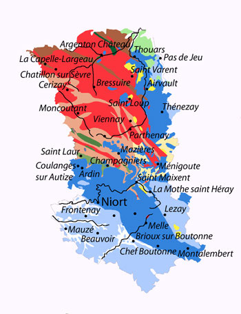 Orchidées Europe France Cartographie des Deux_Sèvres Carte géologique 