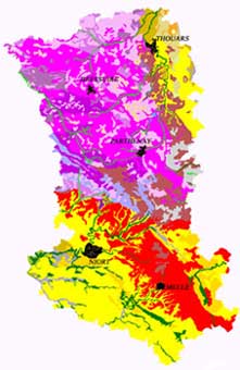 SFO Poitou-Charentes et Vendée. Cartographie Orchidées des Deux-Sèvres. carte pédologique