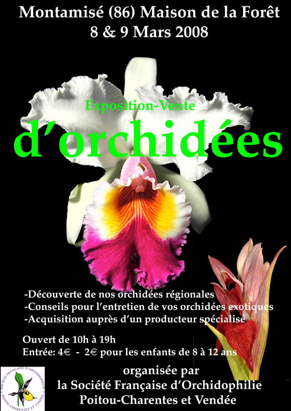 Exposition Orchidées Poitiers Montamisé La maison de la Forêt Vienne SFO Société Française d'Orchidophilie de Poitou-Charentes et Vendée