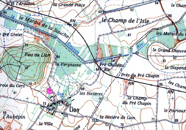 MICROSITES A ORCHIDEES - La Fontaine de Lion - Présentation et localisation du site. Extrit de plan cadastral.