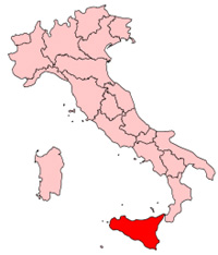 HORS REGION - ITALIE - Région : La Sicile - Présentation. Carte Régions de l'Italie.