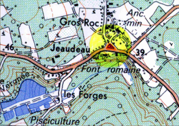 MICROSITES A ORCHIDEES - Le Carrefour du Gros Roc - Présentation et localisation du site. Carte IGN au 1/25000 ème.