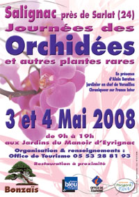 Affiche Invitation de la SFO PCV à la journée des Orchidées à Salignac. SFO PCV - Société Française d'Orchidophilie de Poitou-Charentes et Vendée