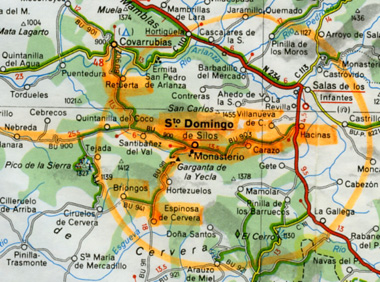 ESPAGNE (2) - Orchidées de la Province de La Rioja. Carte routière et de localisation des stations. 