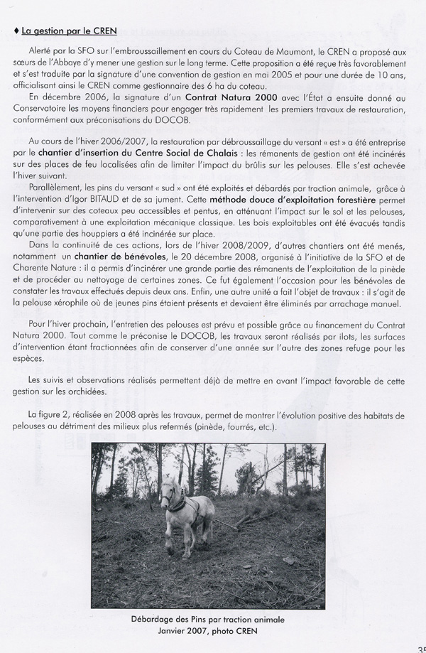 Protection - gestion : (7) Protection et gestion du coteau de Maumont en sud-Charente. (CREN Poitou-Charente & SFO-PCV)