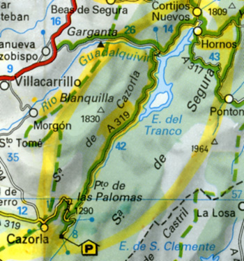 ESPAGNE (2) - Orchidées de la Province d' Andalucia. Carte routière et stations. aa1Embalse-del-Tranco.
