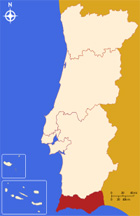 PORTUGAL - Orchidées de la région de l'Algarve. Carte localisant la région d'Algarve.