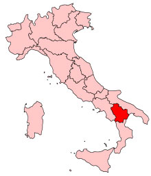 Orchidées d'Italie Région de la Basilicate Carte des régions d'Italie SFO PCV Sociéré Française d'Orchidophilie de Poitou-Charentes et Vendée
