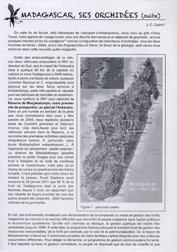 Page 1 MADAGASCAR - SES ORCHIDES - Voyage 2011 Massif de l'Ikongo